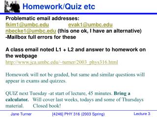 Homework/Quiz etc