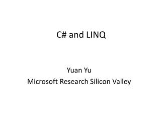 C# and LINQ