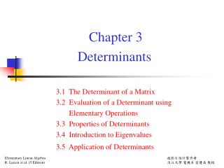 Chapter 3 Determinants