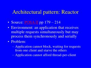 Architectural pattern: Reactor
