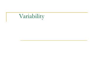 Variability