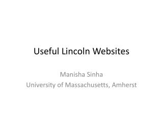 Useful Lincoln Websites