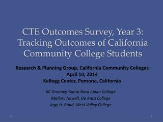 CTE Outcomes Survey, Year 3: Tracking Outcomes of California Community College Students