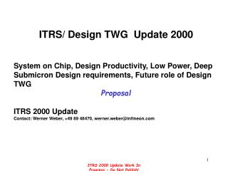 ITRS/ Design TWG Update 2000