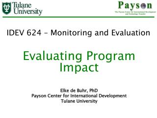IDEV 624 – Monitoring and Evaluation