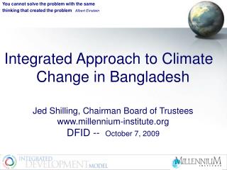 Integrated Approach to Climate Change in Bangladesh