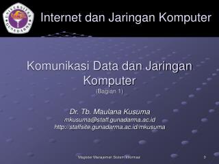 Komunikasi Data dan Jaringan Komputer (Bagian 1)