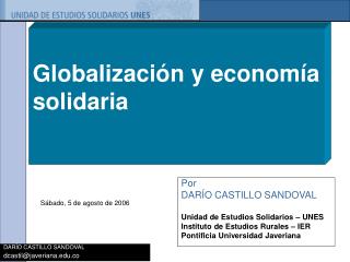 Globalización y economía solidaria