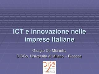 ICT e innovazione nelle imprese Italiane