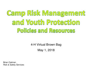 Camp Risk Management and Youth Protection Policies and Resources