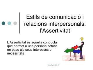 Estils de comunicació i relacions interpersonals: l’Assertivitat