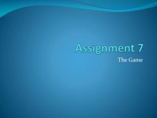 Assignment 7