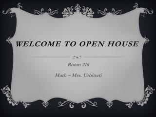 Welcome to Open house