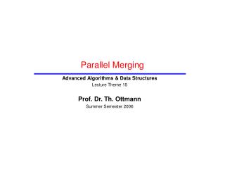 Parallel Merging