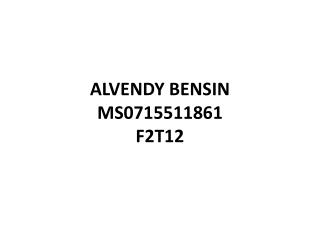 ALVENDY BENSIN MS0715511861 F2T12