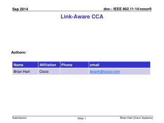 Link-Aware CCA