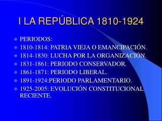 I LA REPÚBLICA 1810-1924