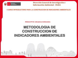 METODOLOGIA DE CONSTRUCCION DE INDICADORES AMBIENTALES