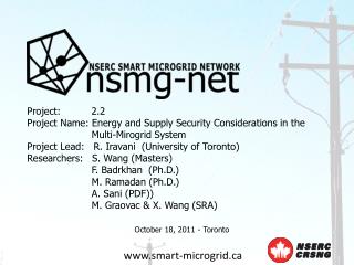 Project: 2.2 Project Name: Energy and Supply Security Considerations in the