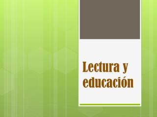 Lectura y educación