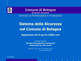 Comune di Bologna Direzione Generale Servizio di Prevenzione e Protezione