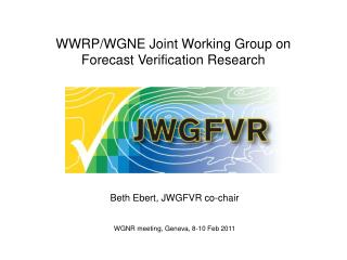 WWRP/WGNE Joint Working Group on Forecast Verification Research