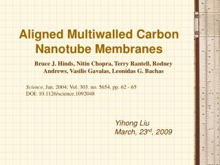 Aligned Multiwalled Carbon Nanotube Membranes