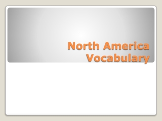 North America Vocabulary
