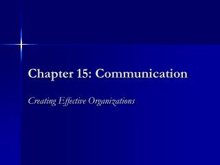 Chapter 15: Communication