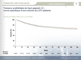 Tumeurs urothéliales du haut appareil (1) : survie spécifique d’une cohorte de 2 371 patients