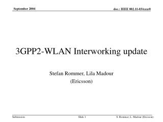 3GPP2-WLAN Interworking update