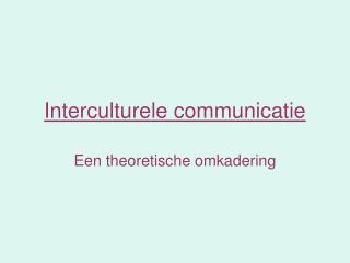 Interculturele communicatie