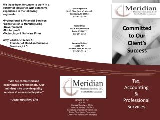 Tax, Accounting &amp; Professional Services
