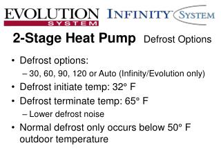 2-Stage Heat Pump Defrost Options