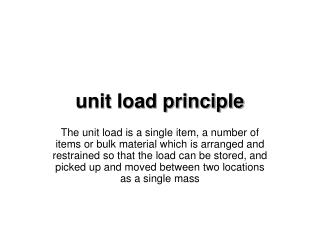 unit load principle