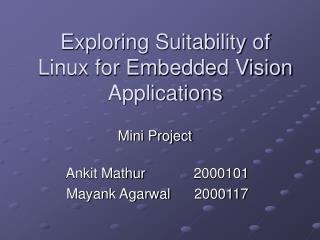 Exploring Suitability of Linux for Embedded Vision Applications