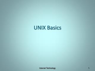 UNIX Basics