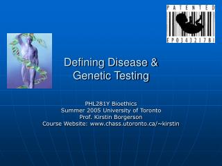 Defining Disease &amp; Genetic Testing