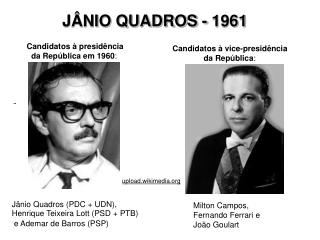 Candidatos à presidência da República em 1960 :