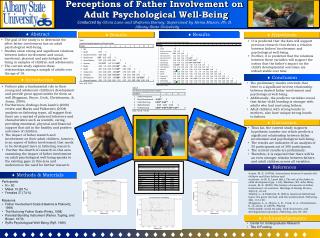 Perceptions of Father Involvement on Adult Psychological Well-Being
