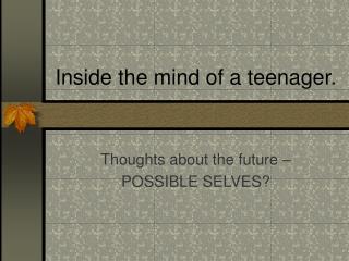 Inside the mind of a teenager.