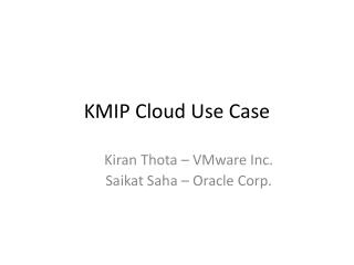 KMIP Cloud Use Case