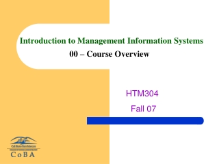 Introduction to Management Information Systems 00 – Course Overview