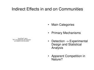 Indirect Effects in and on Communities