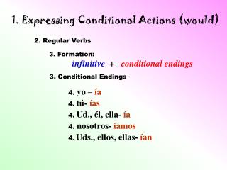 1. Expressing Conditional Actions (would)