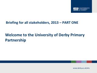 Welcome to the University of Derby Primary Partnership