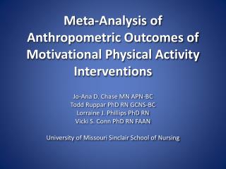 Meta-Analysis of Anthropometric Outcomes of Motivational Physical Activity Interventions
