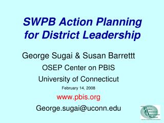SWPB Action Planning for District Leadership