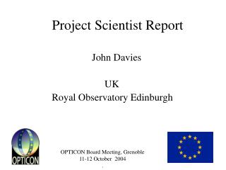Project Scientist Report