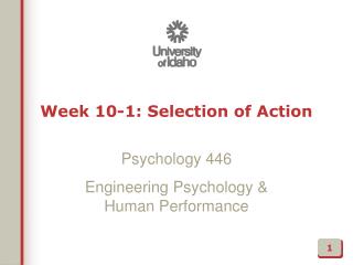 Week 10-1: Selection of Action